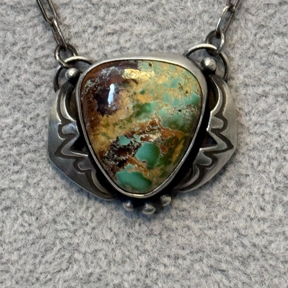 Sterling silver Royston turquoise necklace